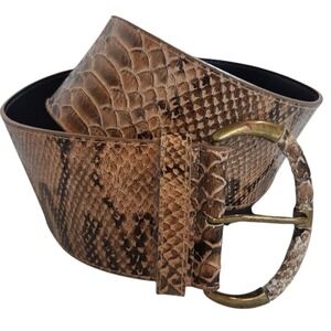 Y2K Oxoxo 3" Women's Size Medium Python Print Fashion Avant Garde‎ Career Belt